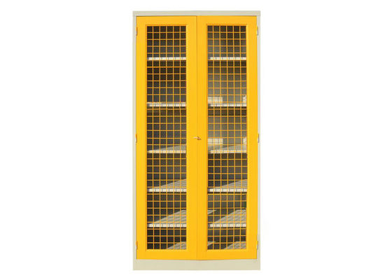 आसान इकट्ठा स्टील Foldable भंडारण मंत्रिमंडलों काज नेट दरवाजे पीले रंग